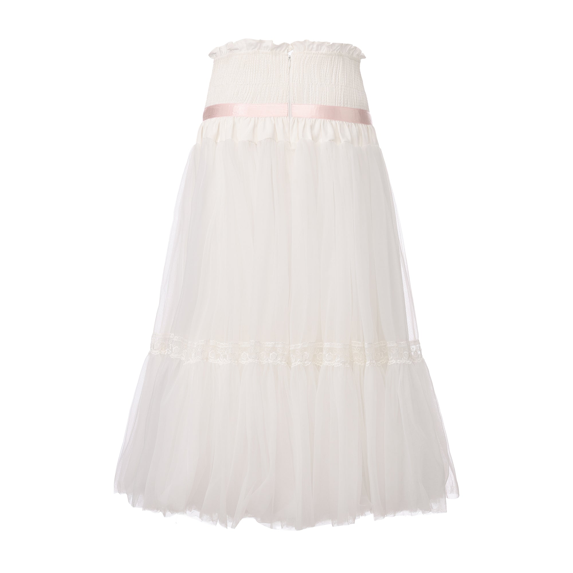 White Ribbon Tulle Skirt