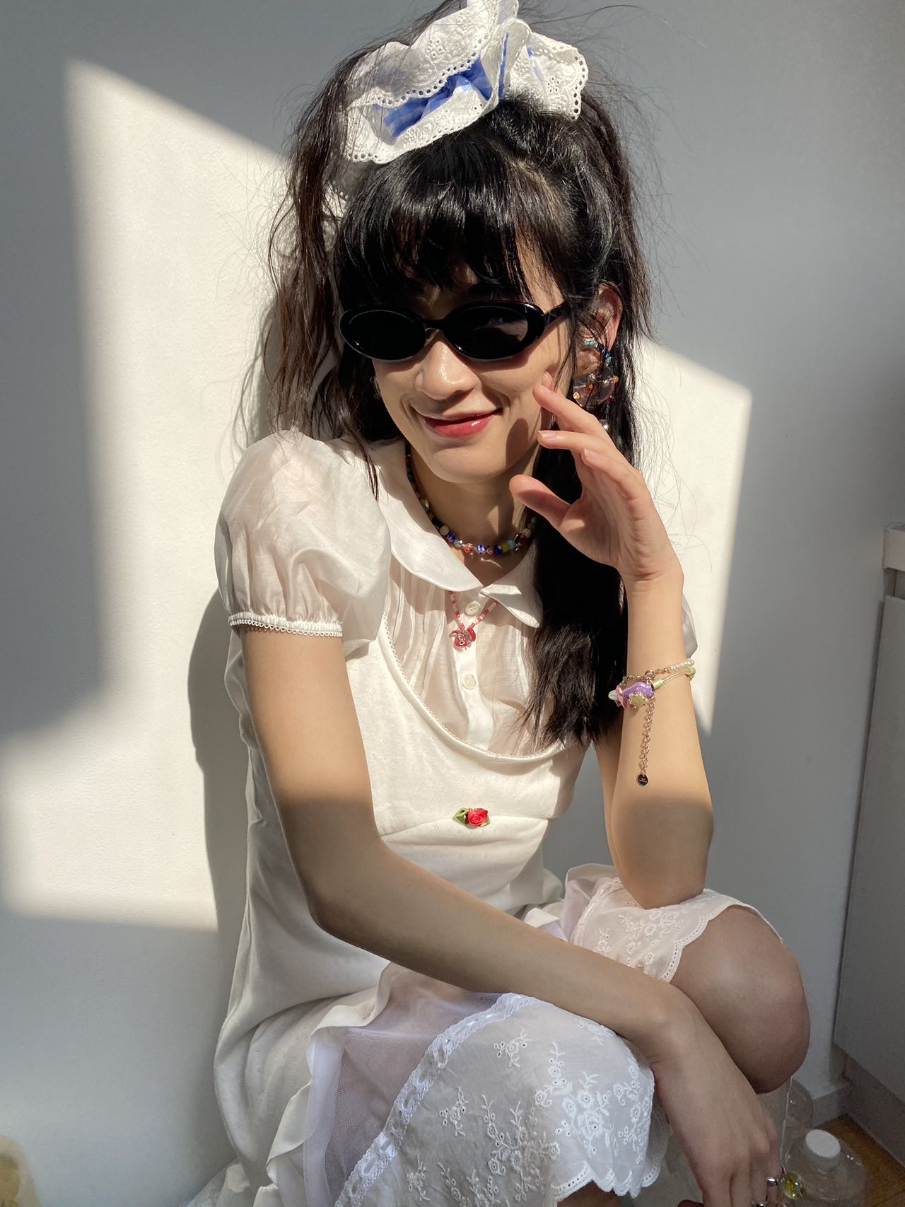 Puff Sleeve Shirt-White