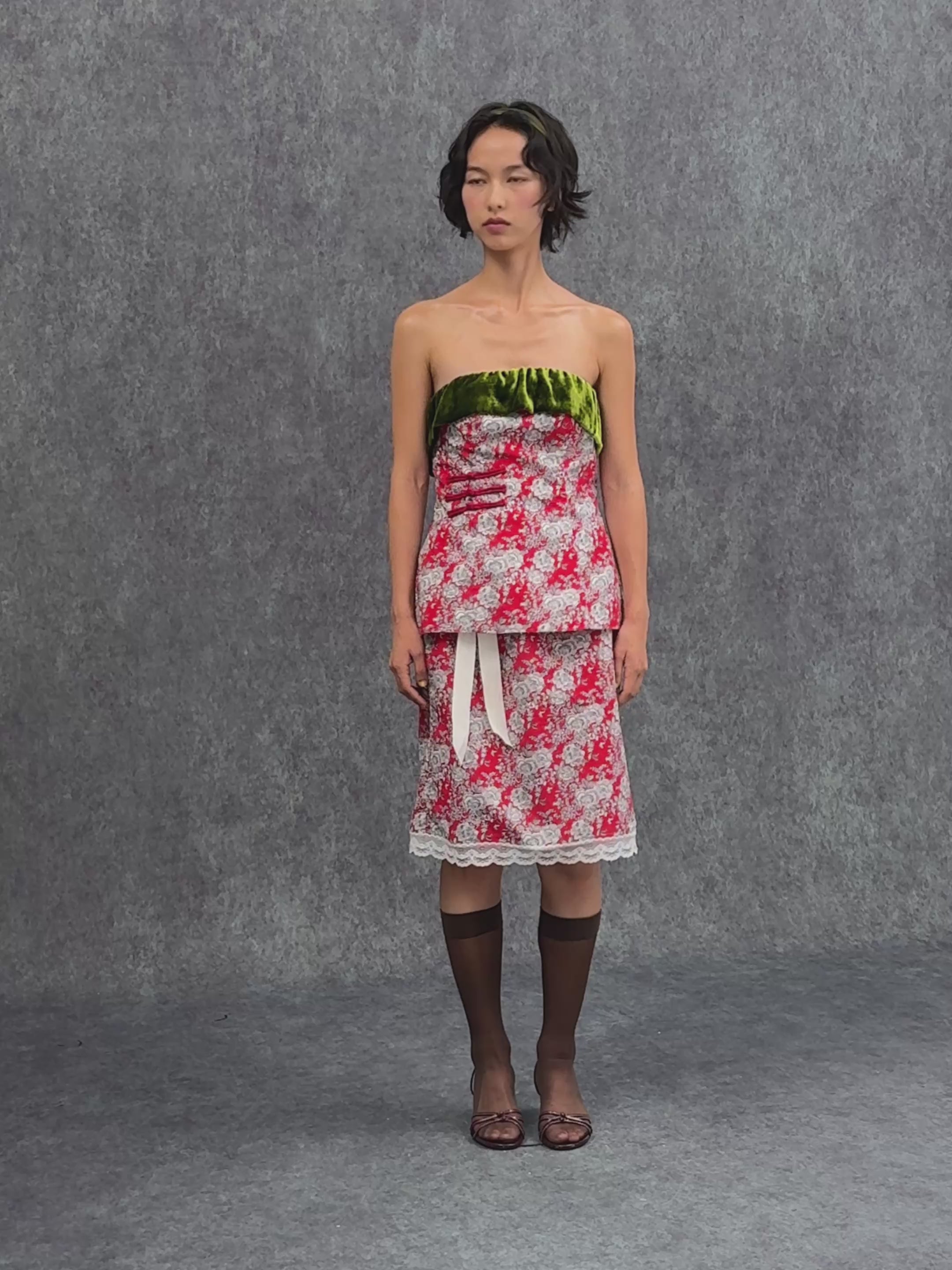 Chinese Corset-Red Print